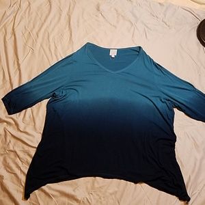 Sunday 3x Blue ombre V-neck Tunic Boho